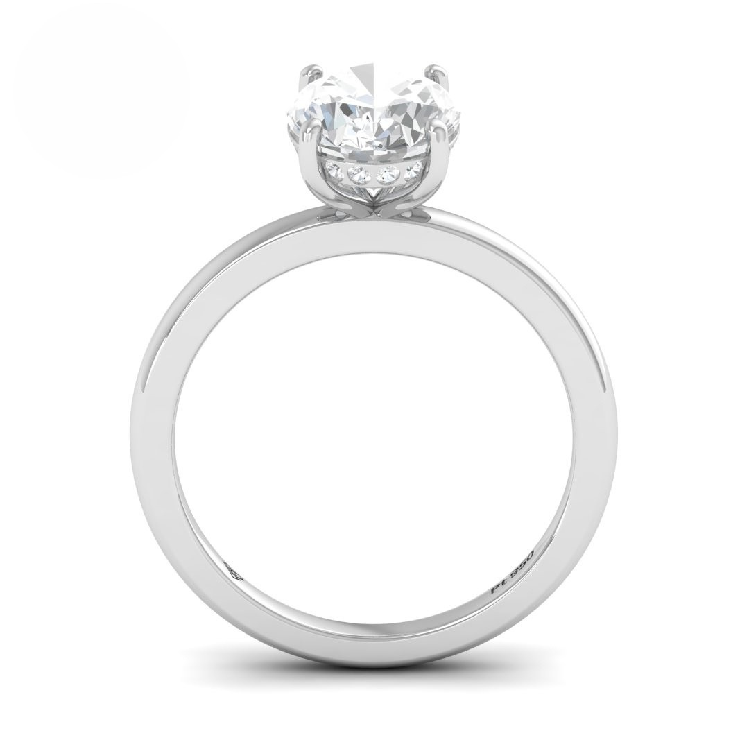 Léa Oval Cut Diamond With Hidden Halo Engagement Ring