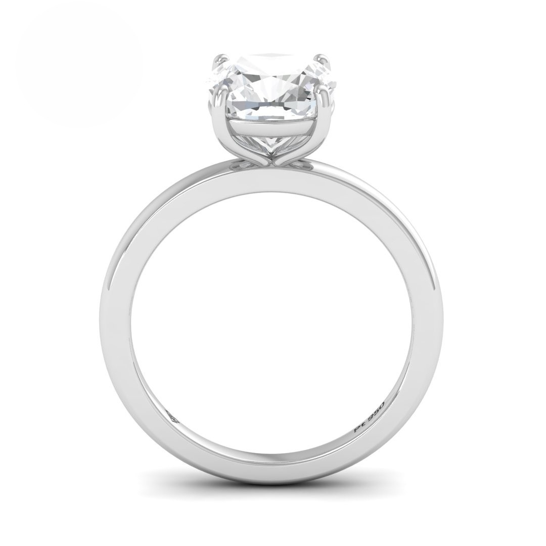 Noémie Solitaire Cushion Cut With Diamond Engagement Ring
