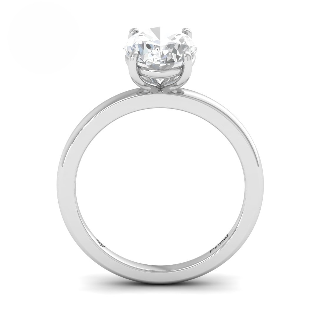 Bague de fiançailles Noémie Solitaire ovale avec diamant
