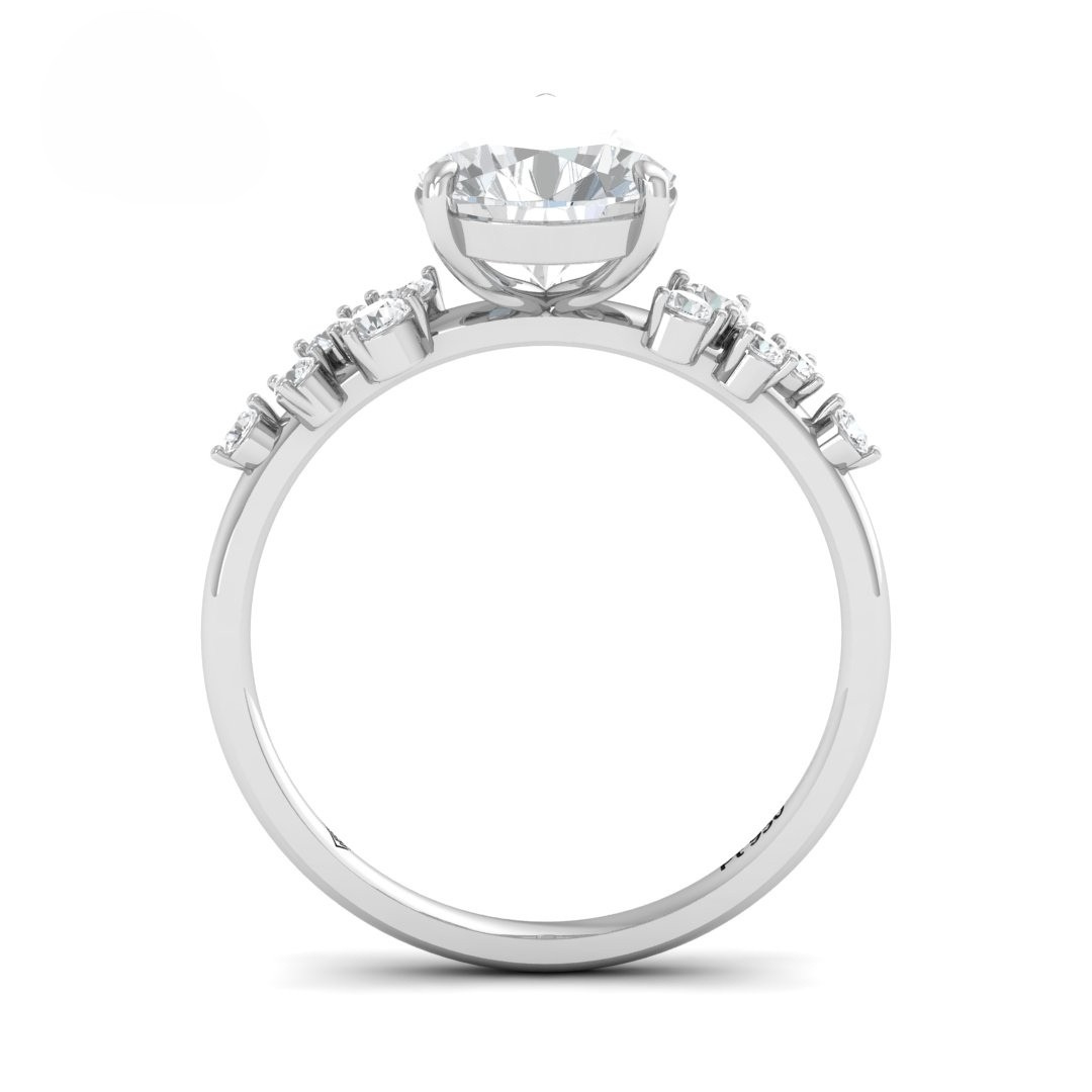 Layla Pear Cut Diamond Engagement Ring With Diamond Accent Band
