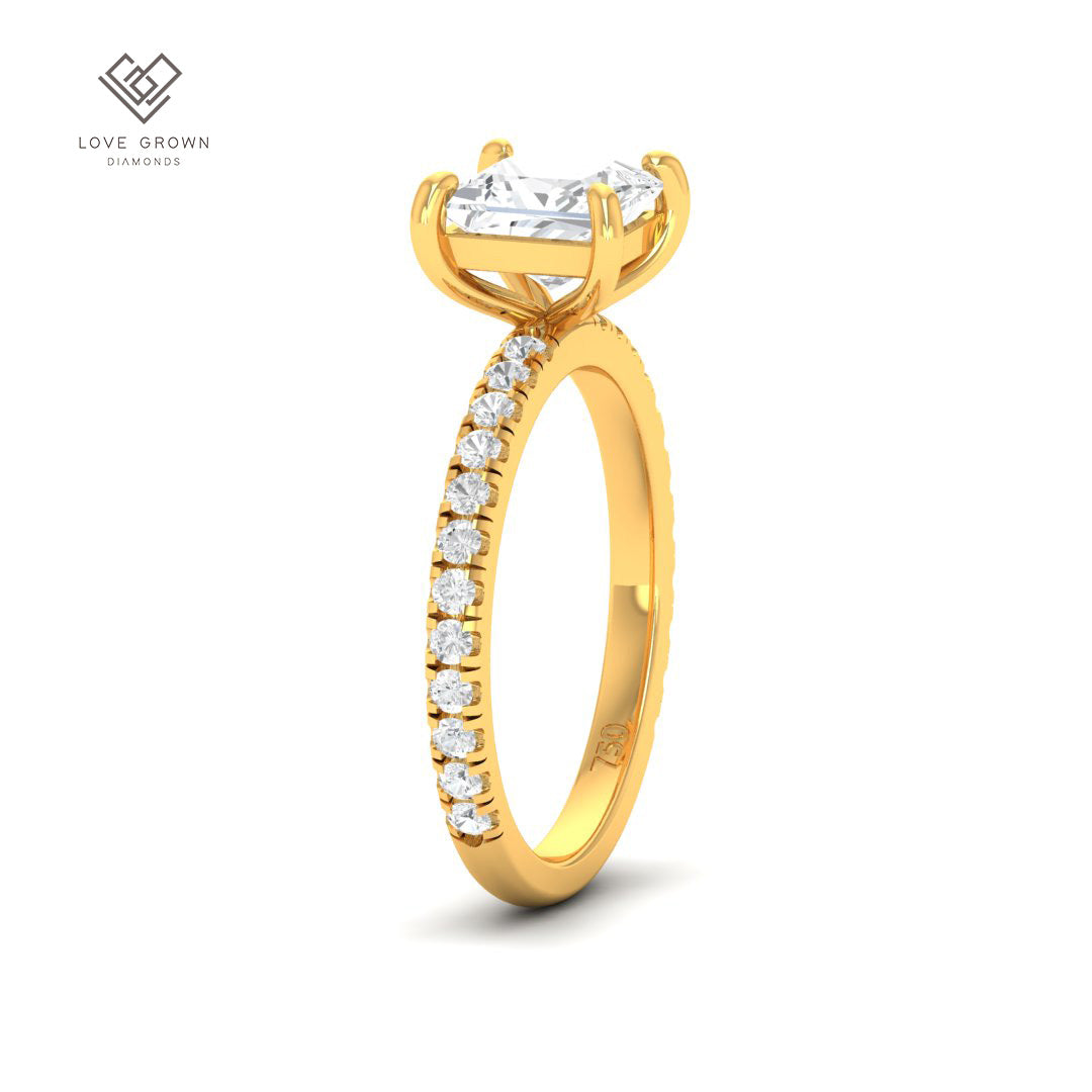 Abigail Princess With Diamond Band Engagement Ring