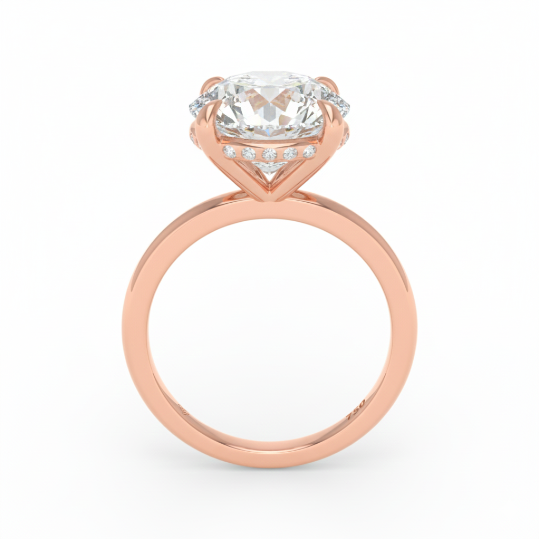 Léa Round Cut Diamond With Hidden Halo Engagement Ring