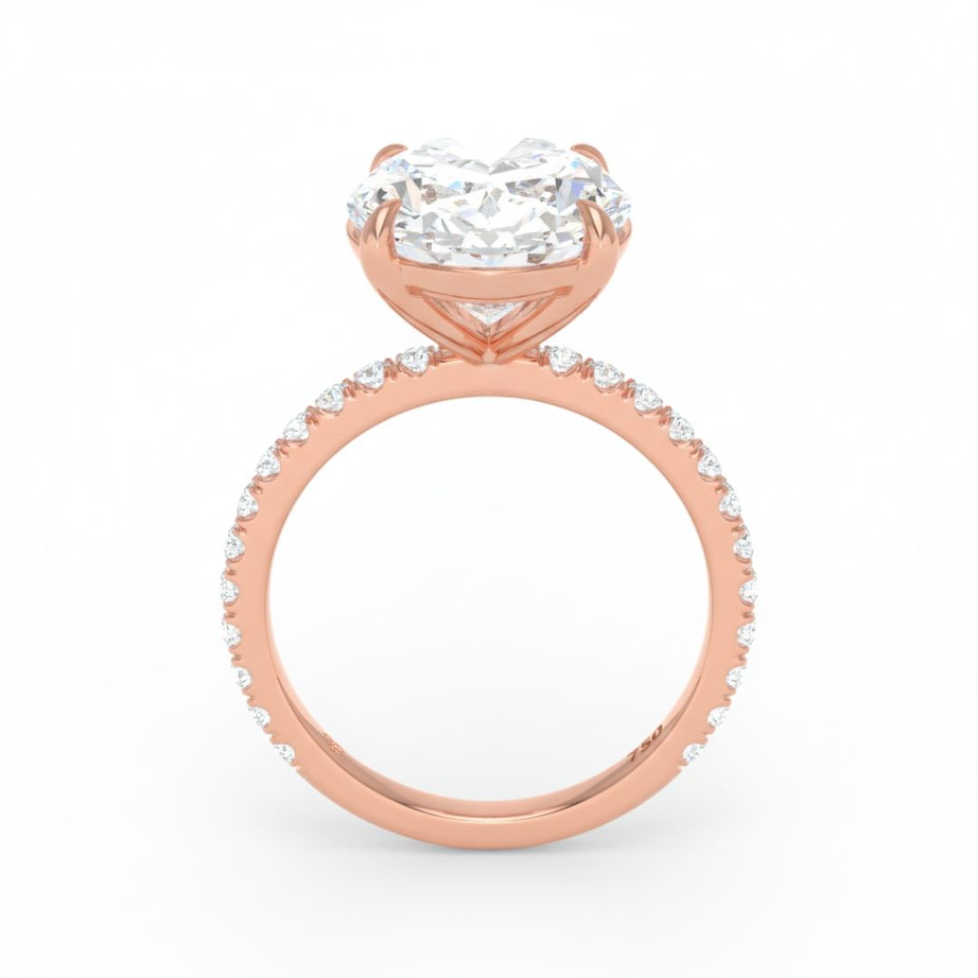 Abigail Oval With Diamond Band Engagement Ring