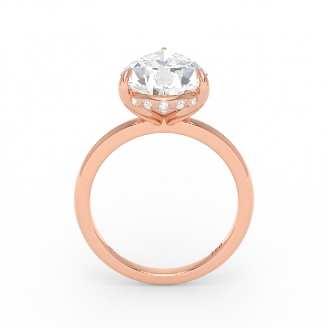 Léa Pear Cut Diamond With Hidden Halo Engagement Ring