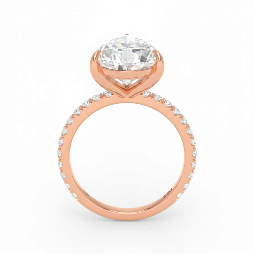 Abigail Pear With Diamond Band Engagement Ring
