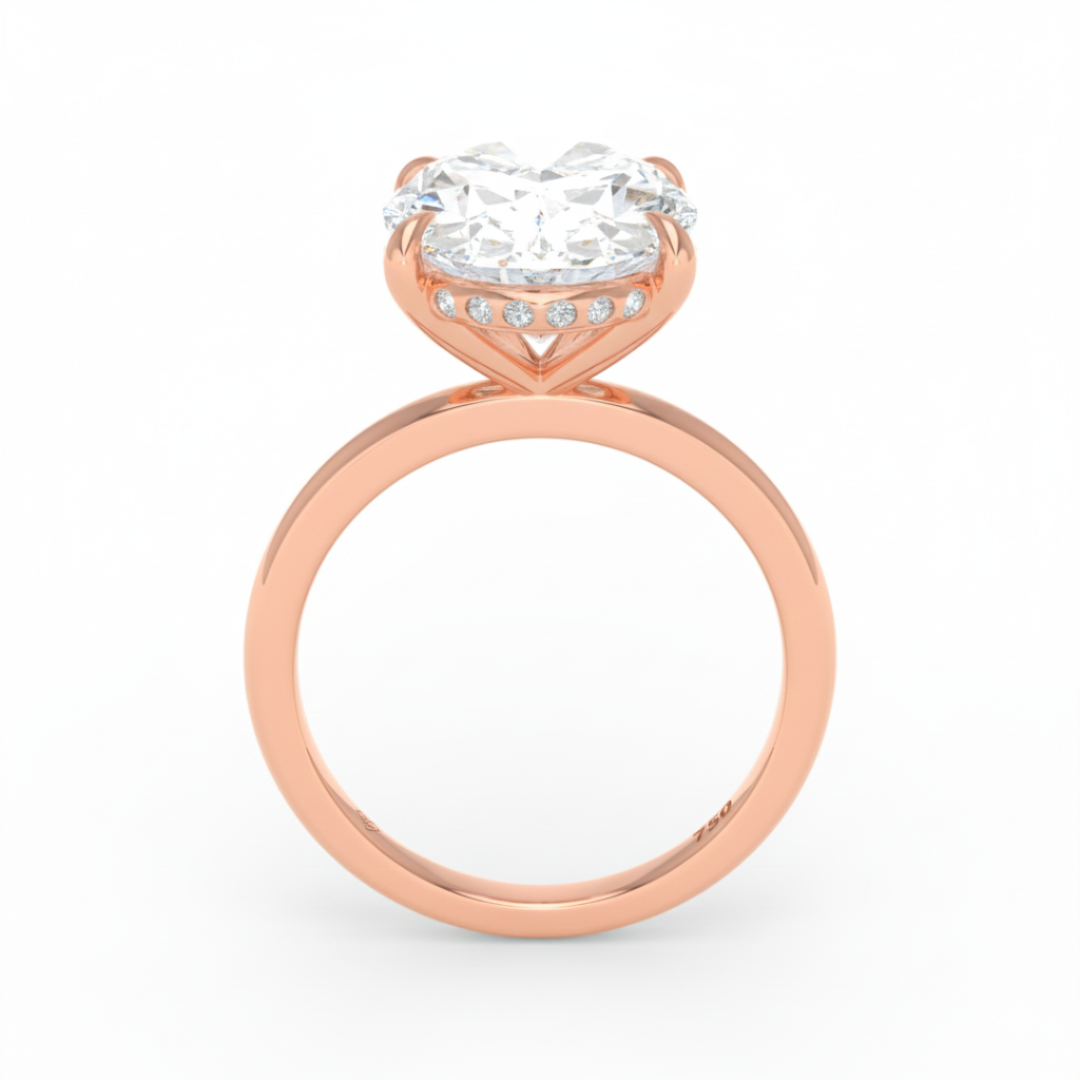 Léa Oval Cut Diamond With Hidden Halo Engagement Ring