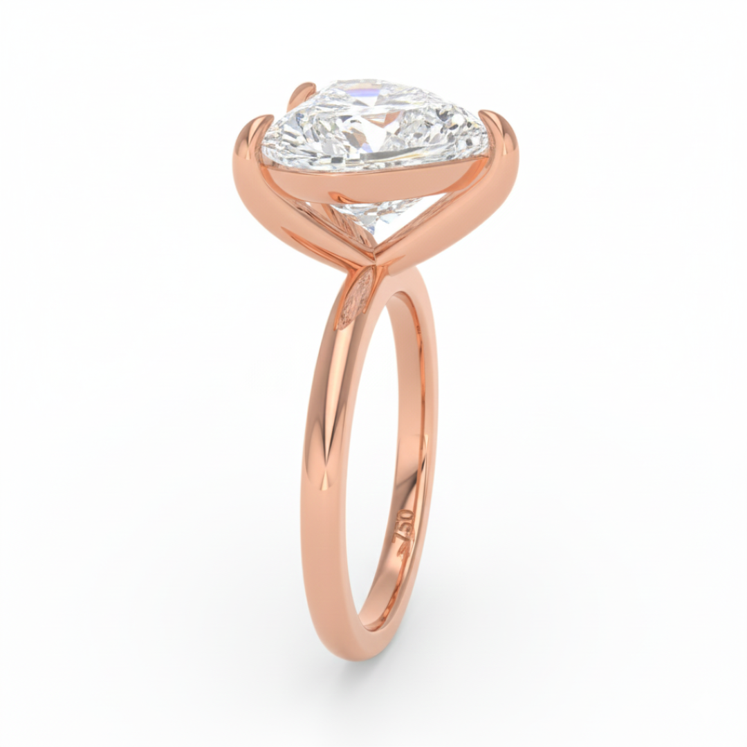 Noémie Solitaire Heart Cut With Diamond Engagement Ring