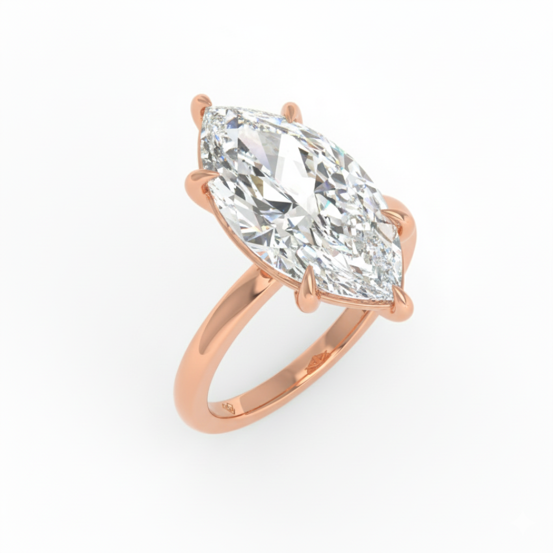Noémie Solitaire Marquise Cut With Diamond Ring