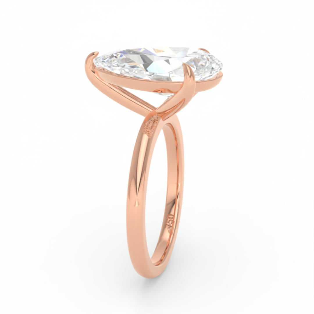 Noémie Solitaire Pear Cut With Diamond Engagement Ring