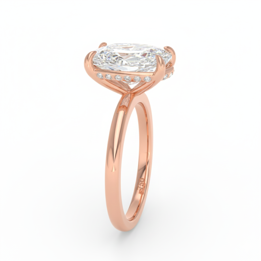 Léa Cushion Cut Diamond With Hidden Halo Engagement Ring