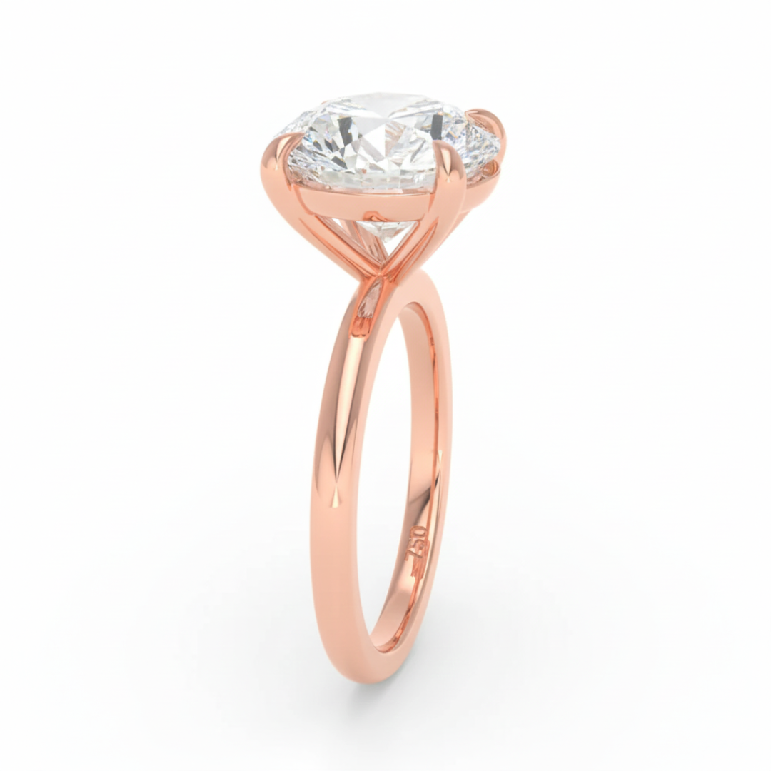 Noémie Solitaire Cushion Cut With Diamond Engagement Ring