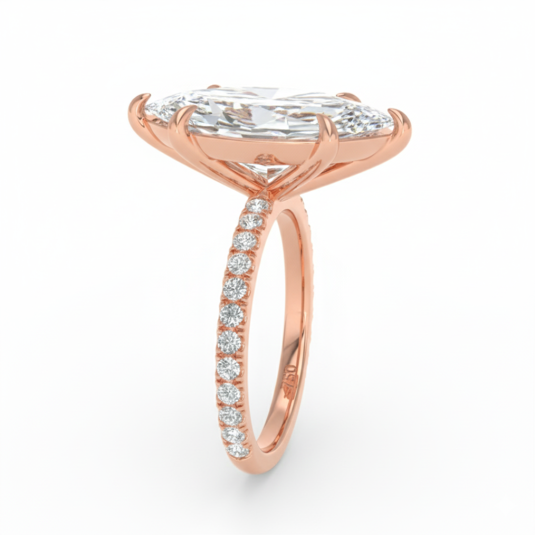 Abigail Marquise With Diamond Band Engagement Ring