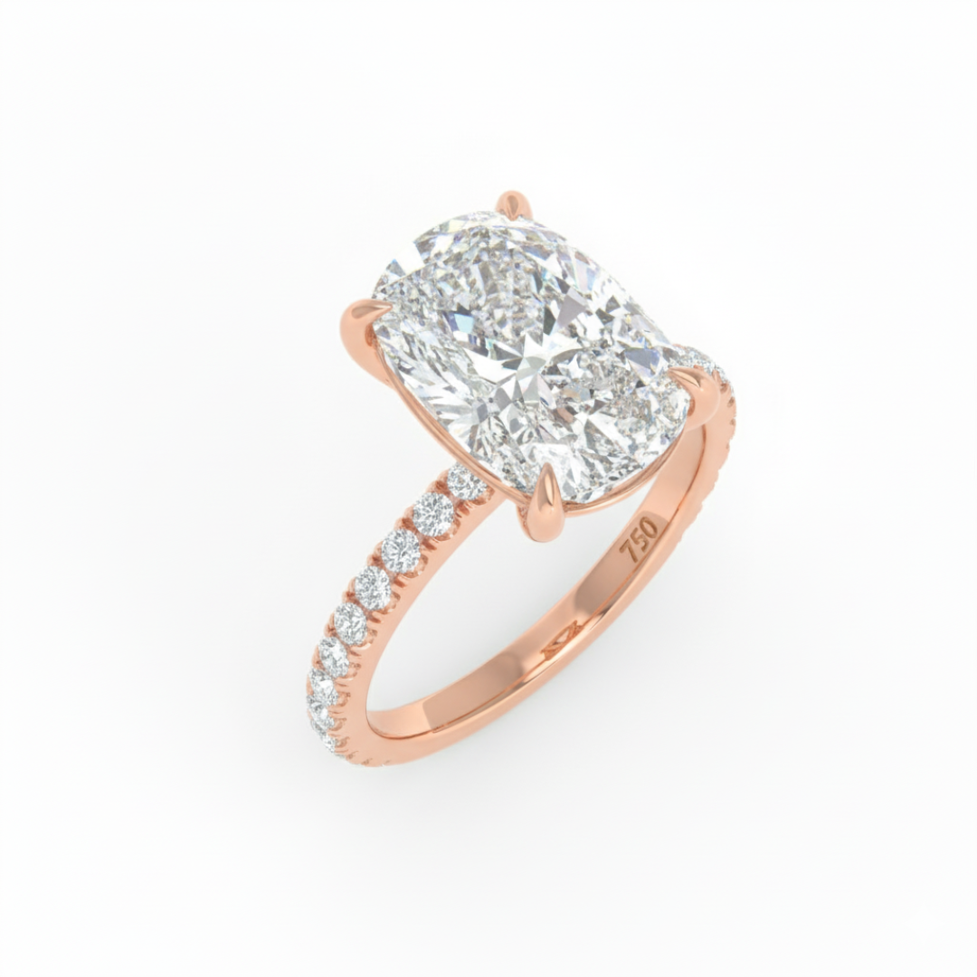 Abigail Cushion With Diamond Band Engagement Ring