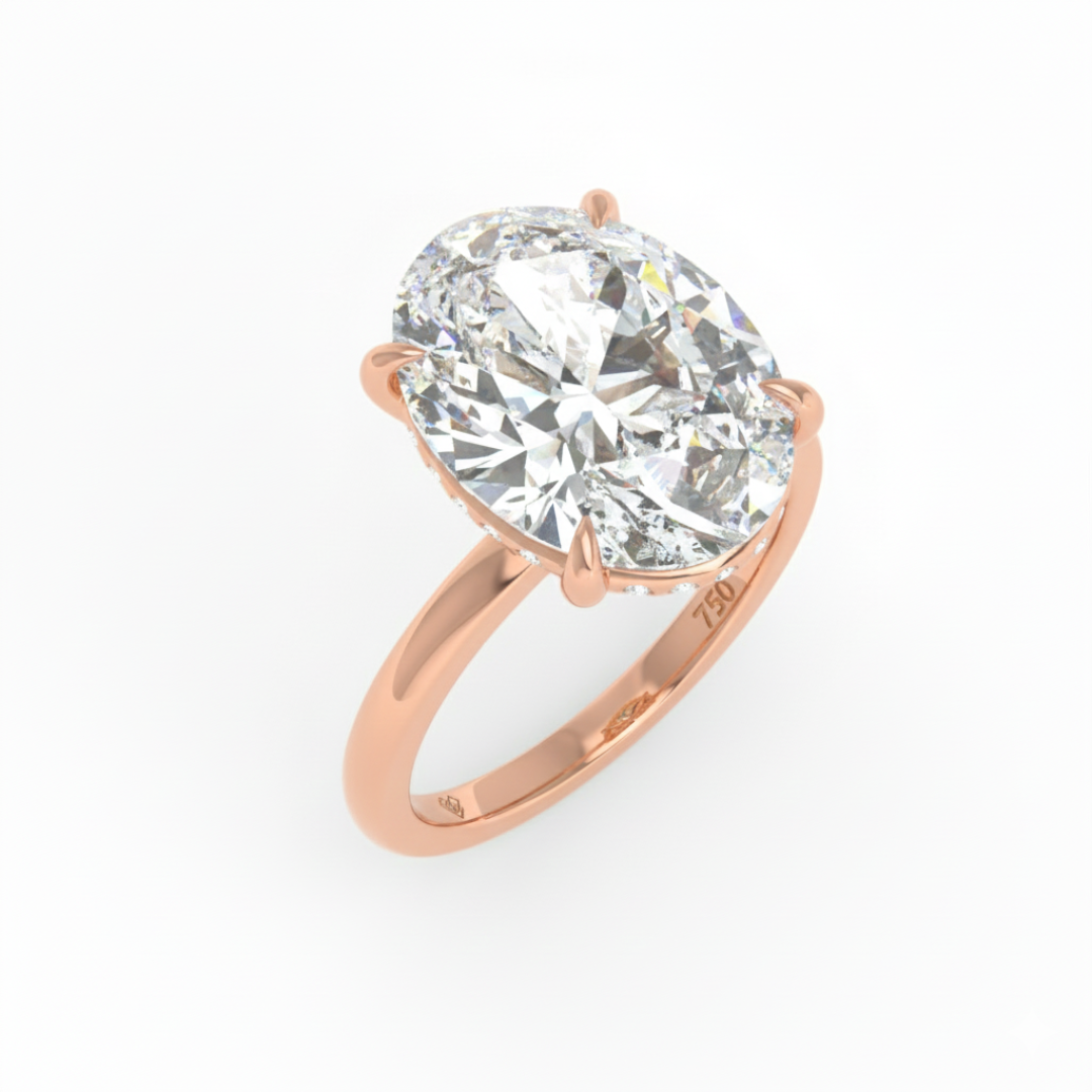 Léa Oval Cut Diamond With Hidden Halo Engagement Ring