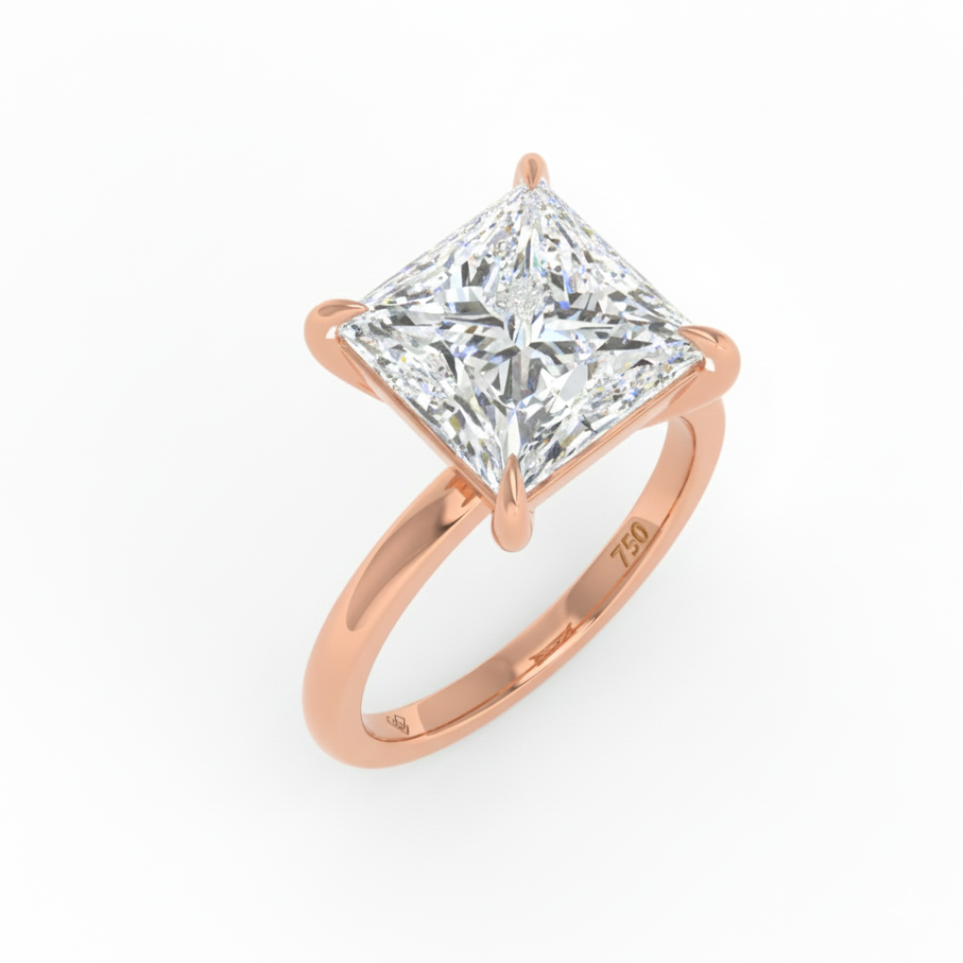 Noémie Solitaire Princess Cut With Diamond Engagement Ring
