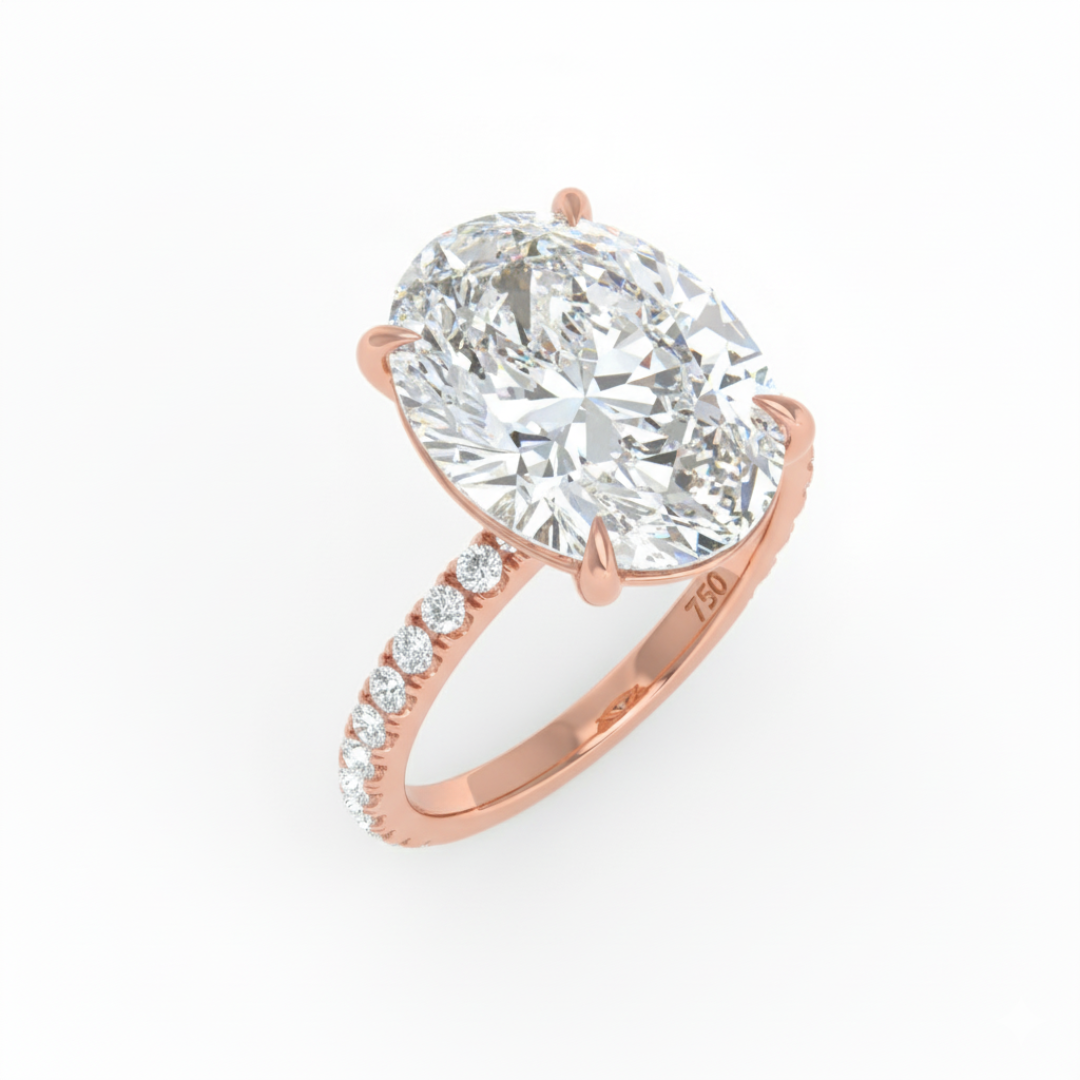 Abigail Oval With Diamond Band Engagement Ring