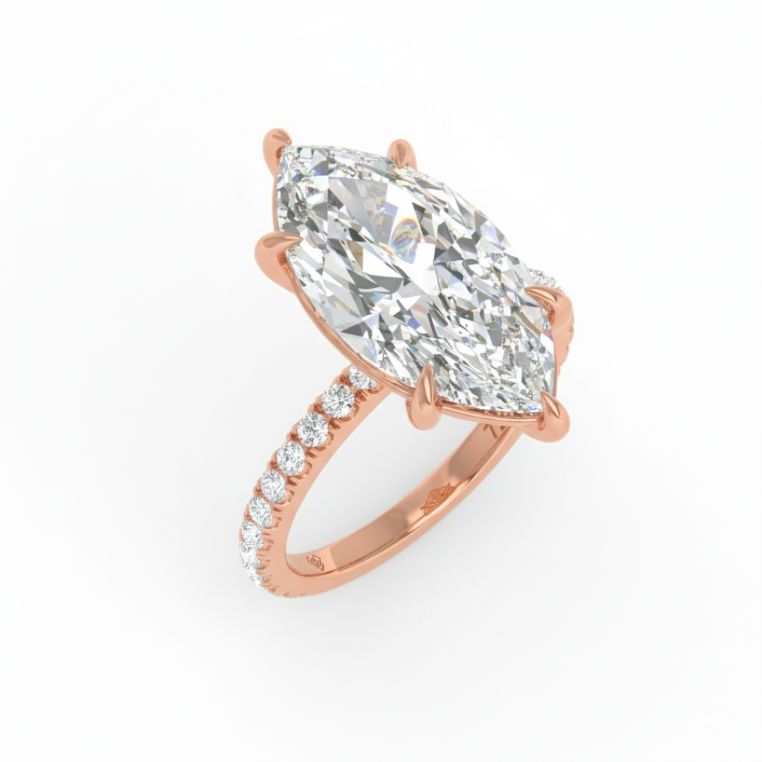 Abigail Marquise With Diamond Band Engagement Ring