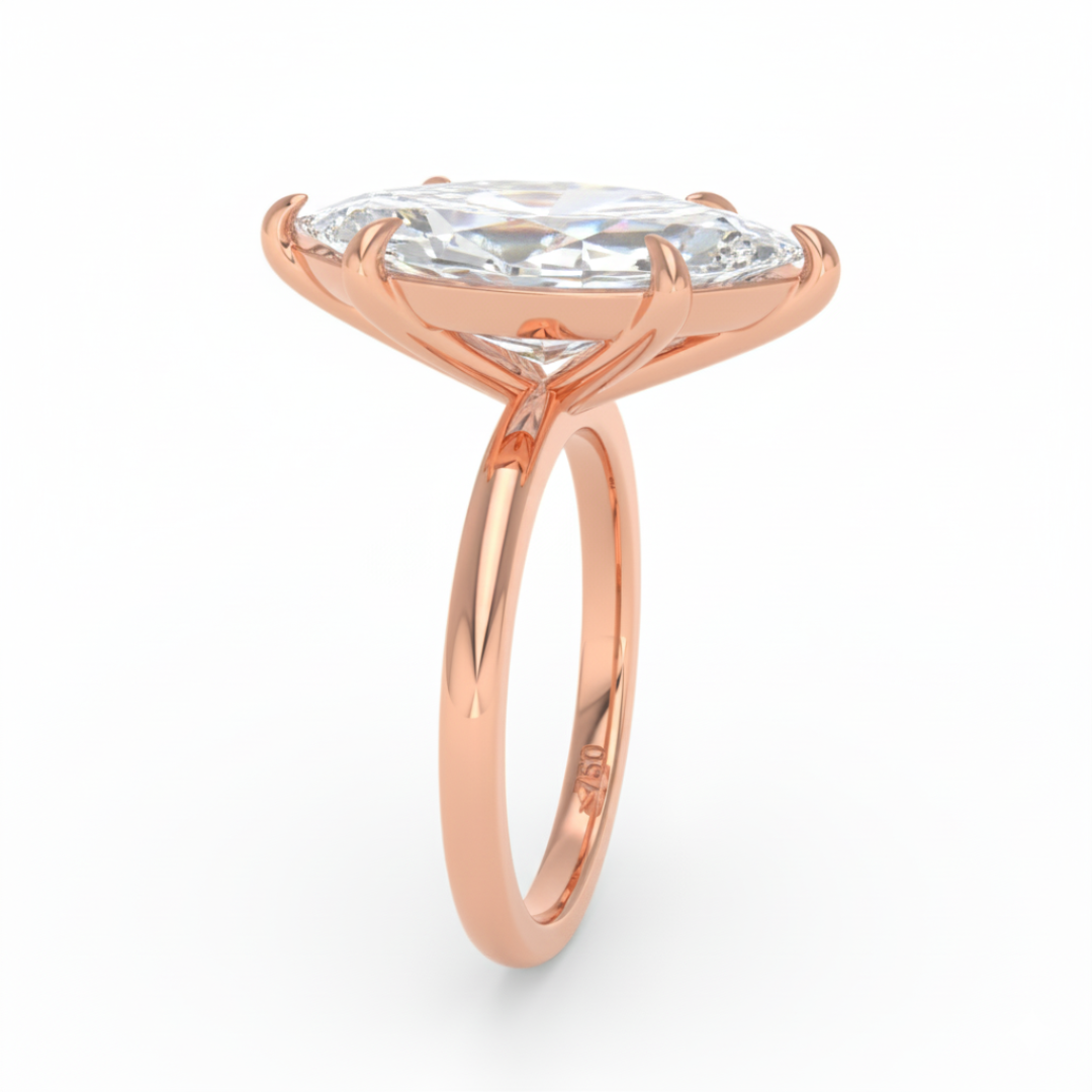 Noémie Solitaire Marquise Cut With Diamond Ring