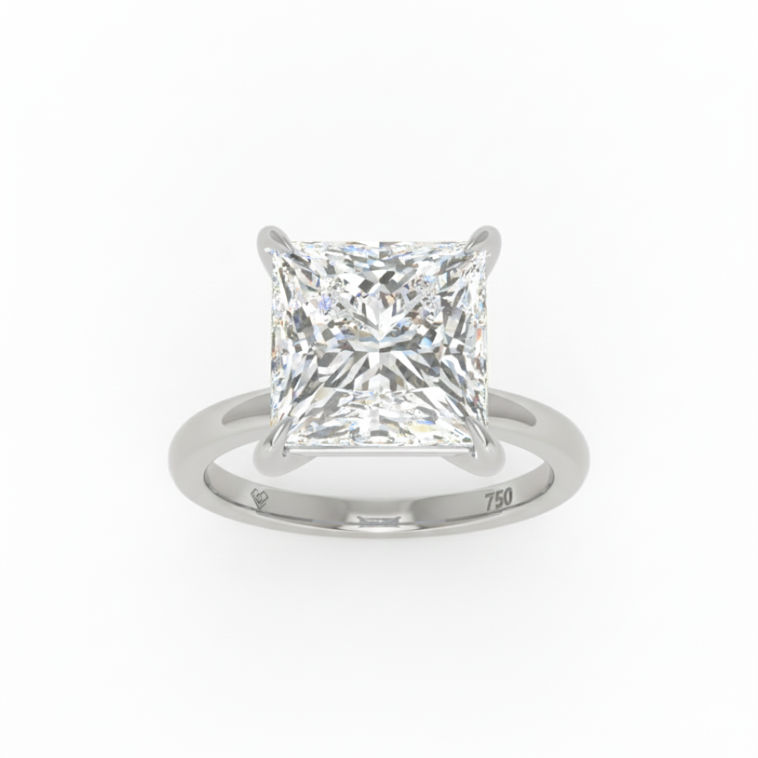 Noémie Solitaire Princess Cut With Diamond Engagement Ring