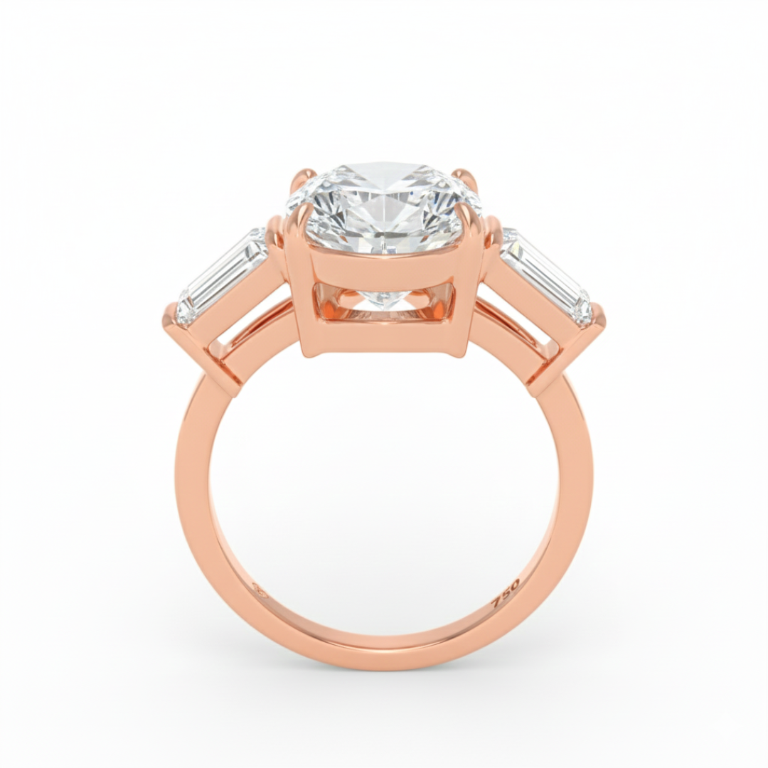 Mary Pear Cut Diamond Engagement Ring With Tapering Baguettes Cut Side Diamonds