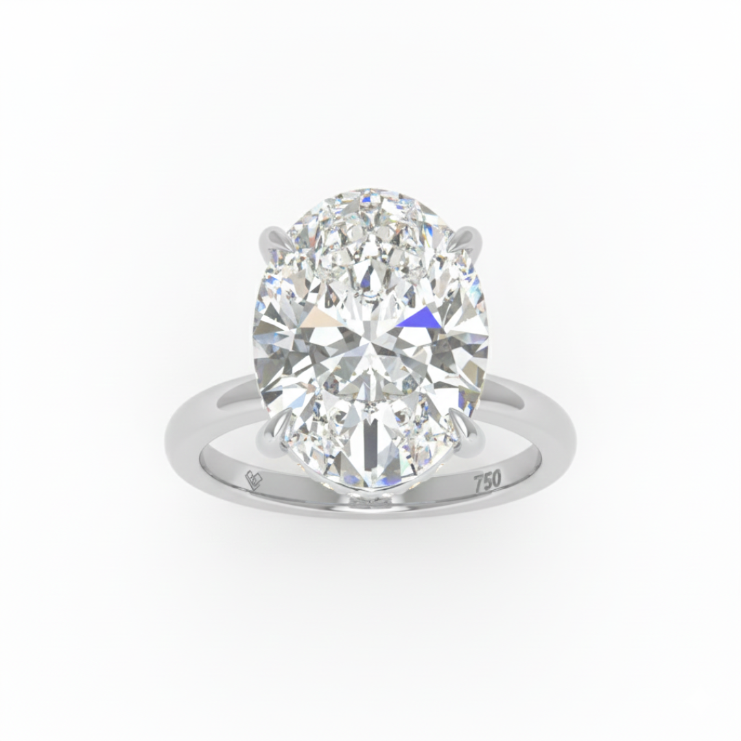 Léa Oval Cut Diamond With Hidden Halo Engagement Ring