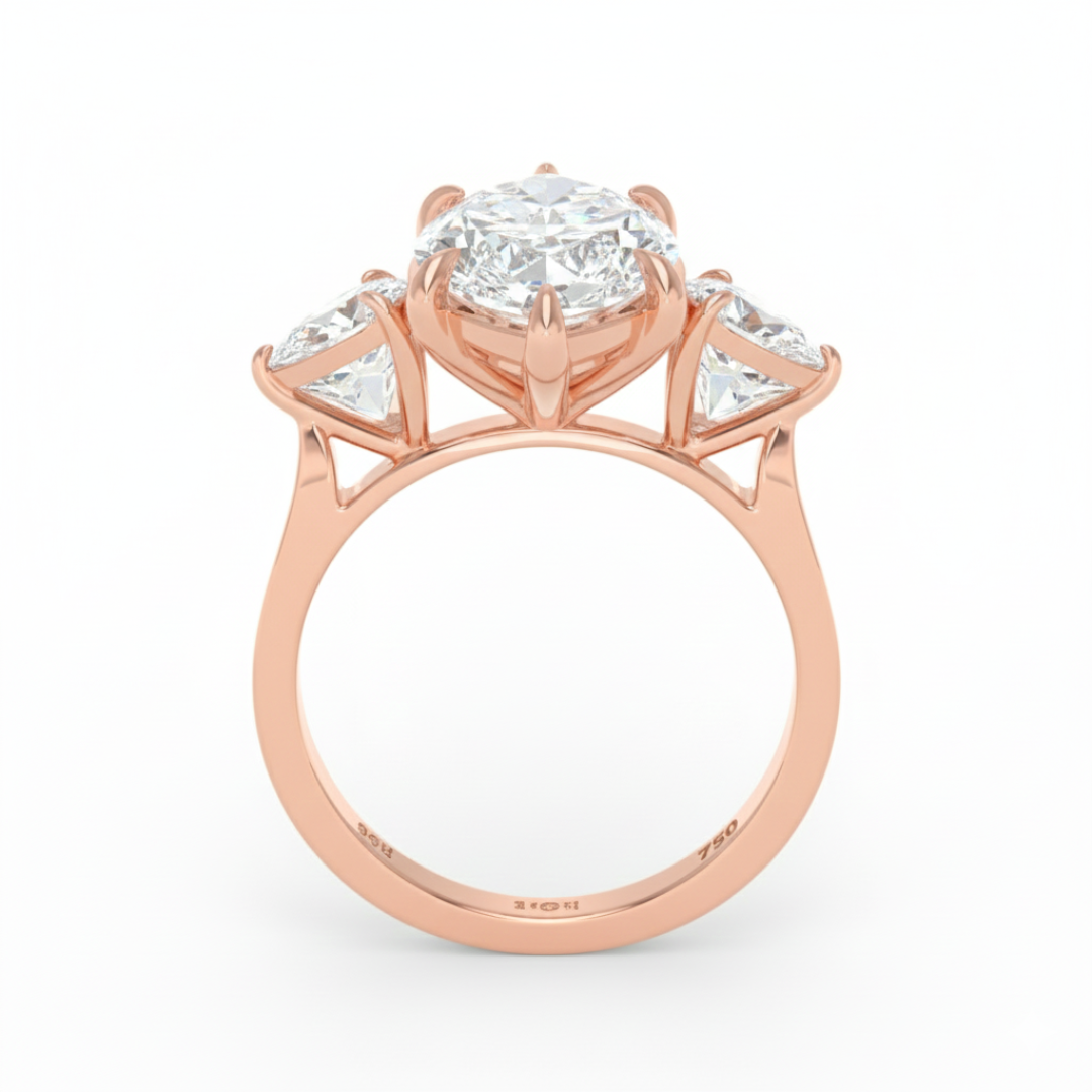 Sofia Marquise Cut Diamond Engagement Ring with Pear Cut Side Diamonds