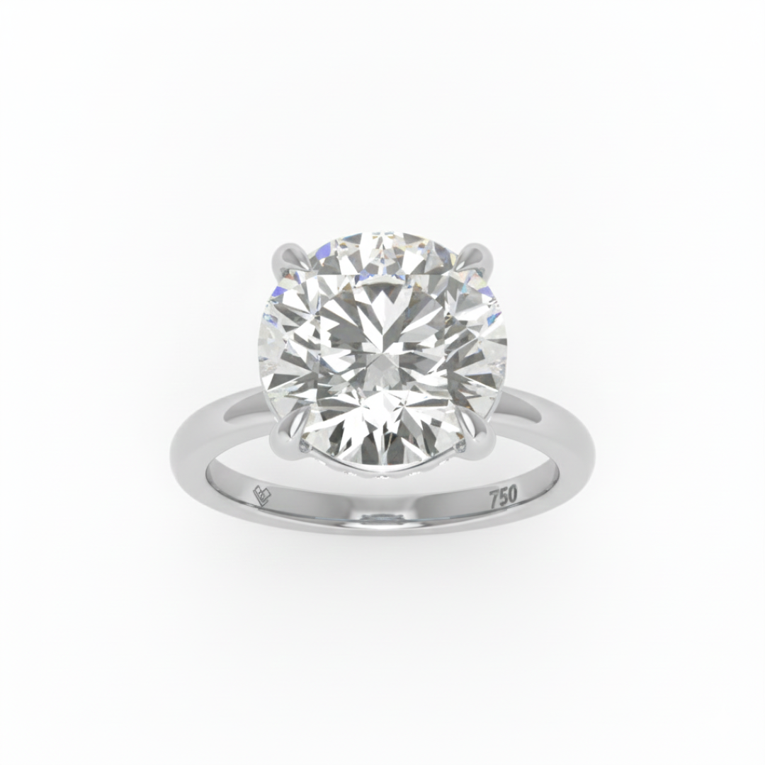 Léa Round Cut Diamond With Hidden Halo Engagement Ring