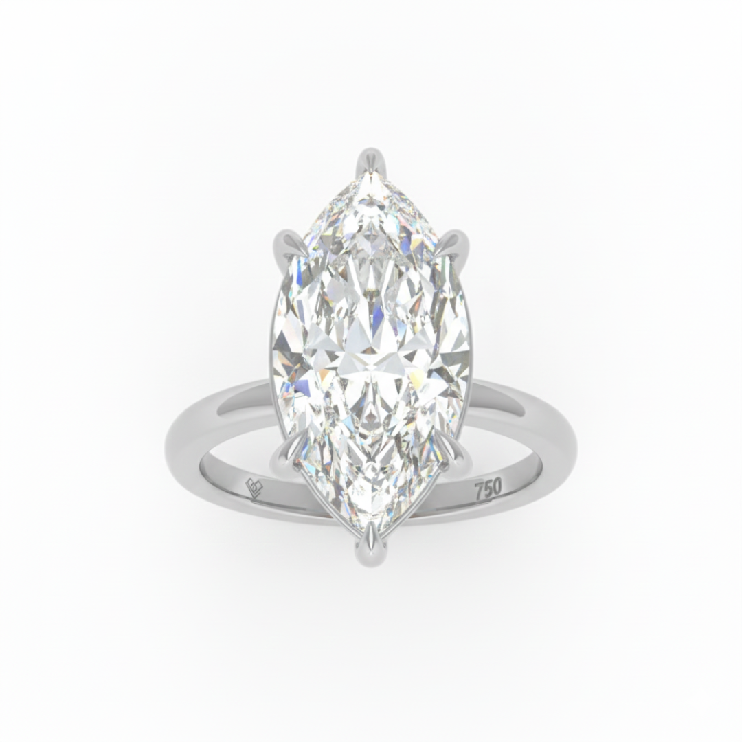Noémie Solitaire Marquise Cut With Diamond Ring