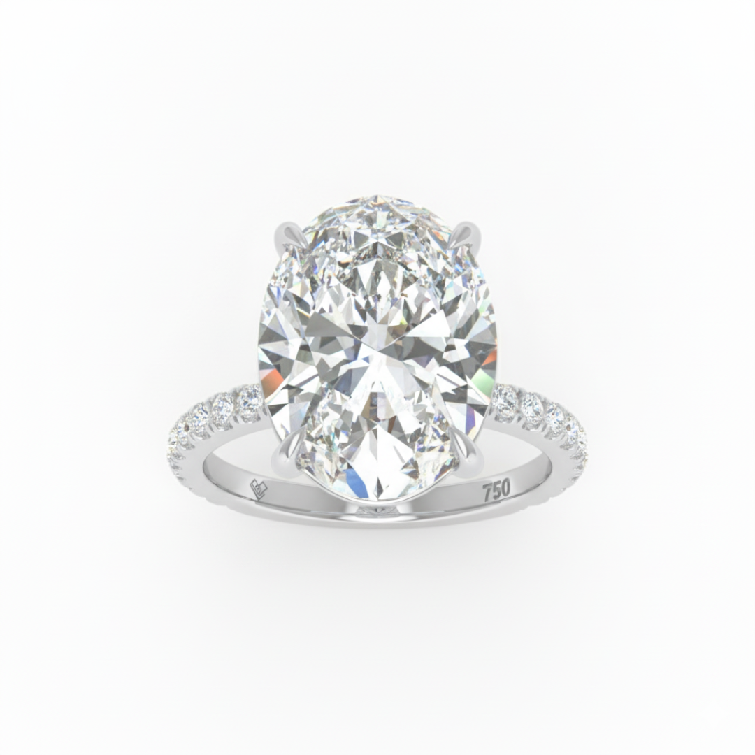 Abigail Oval With Diamond Band Engagement Ring