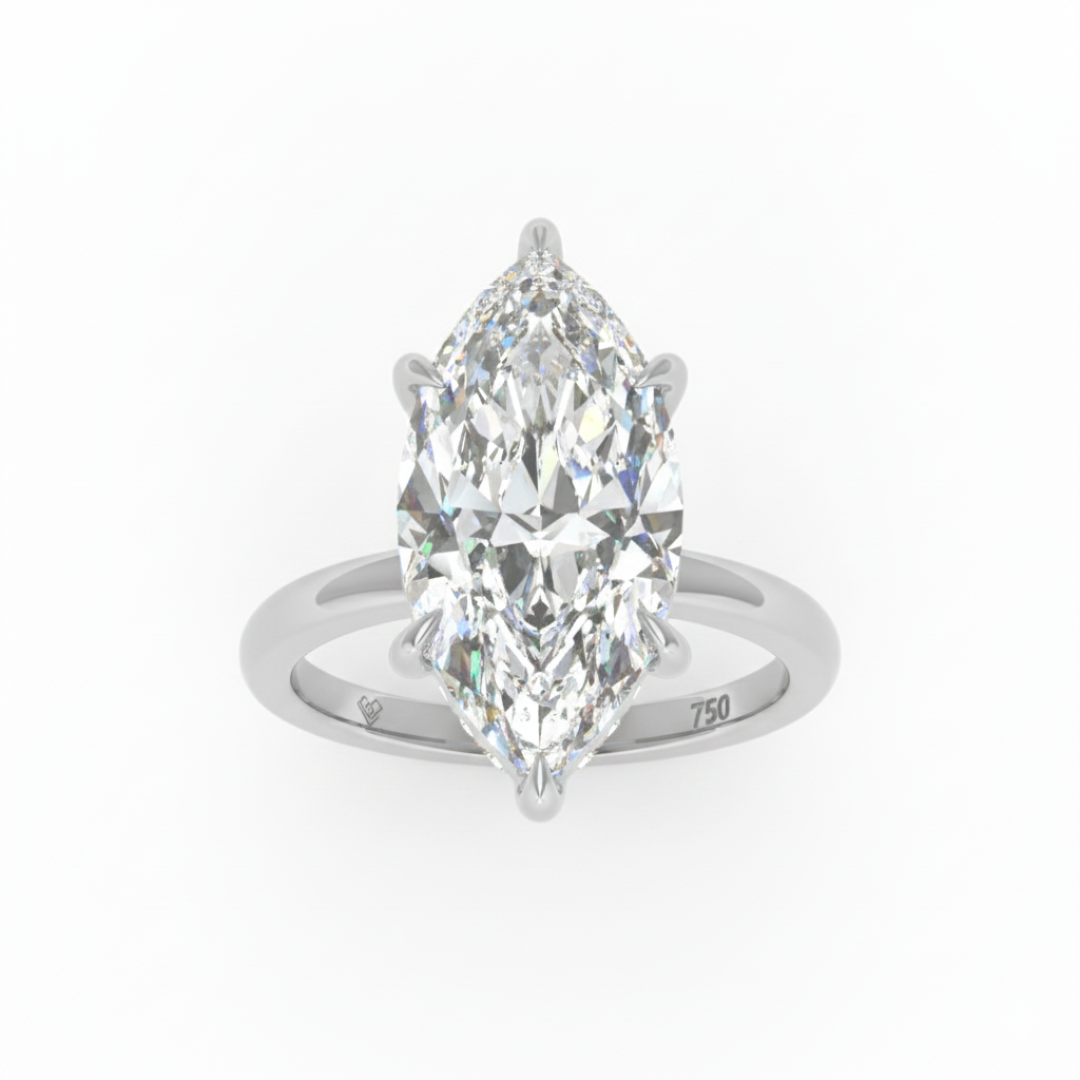 Léa Marquise Cut Diamond With Hidden Halo Engagement Ring