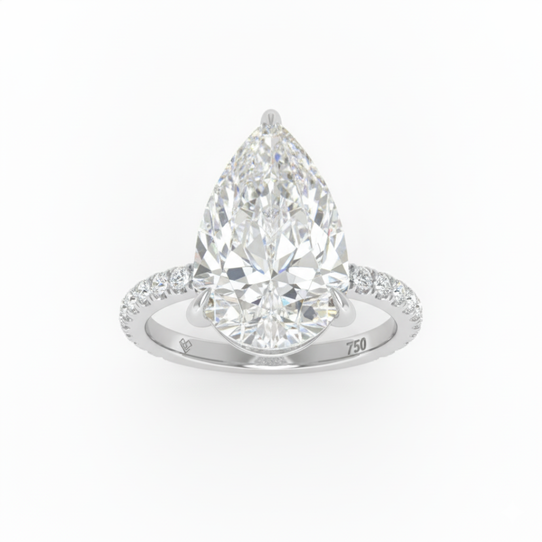 Abigail Pear With Diamond Band Engagement Ring