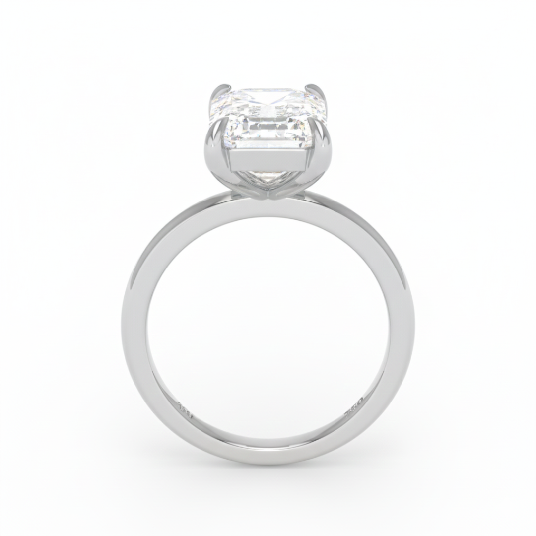 Noémie Solitaire Emerald Cut With Diamond Engagement Ring