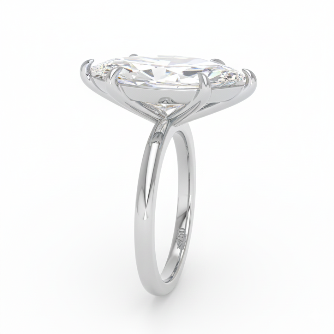 Noémie Solitaire Marquise Cut With Diamond Ring