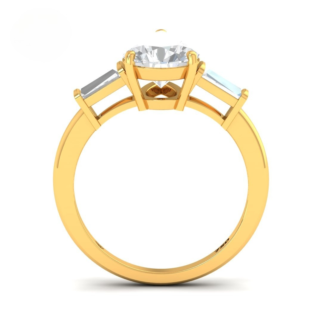 Mary Pear Cut Diamond Engagement Ring With Tapering Baguettes Cut Side Diamonds