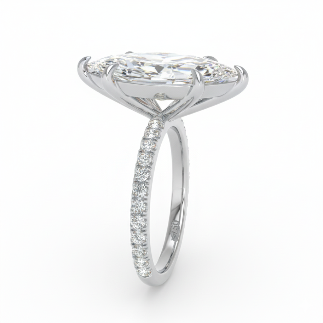 Abigail Marquise With Diamond Band Engagement Ring