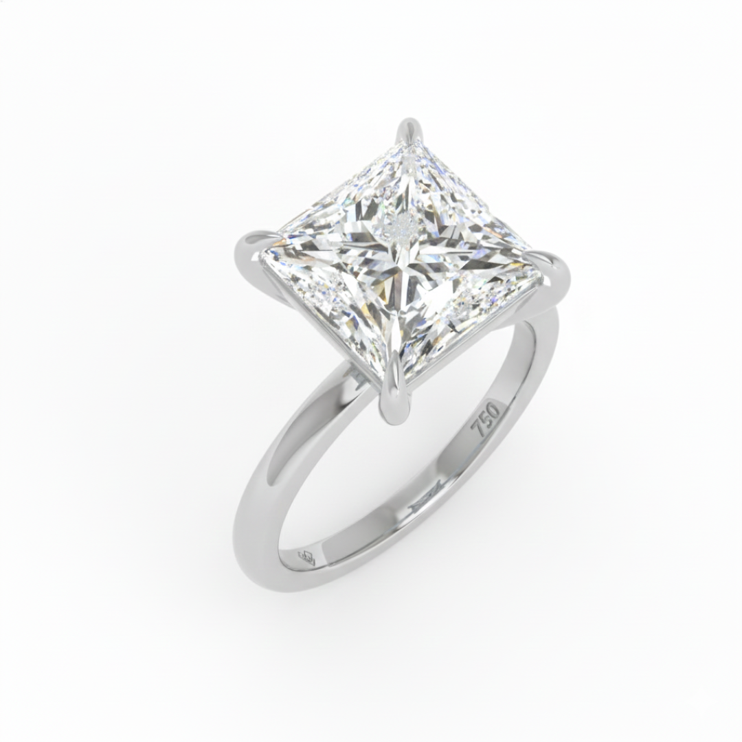 Noémie Solitaire Princess Cut With Diamond Engagement Ring
