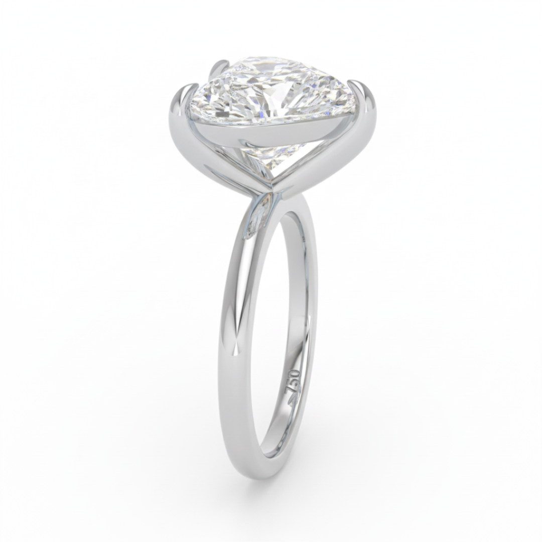 Noémie Solitaire Heart Cut With Diamond Engagement Ring