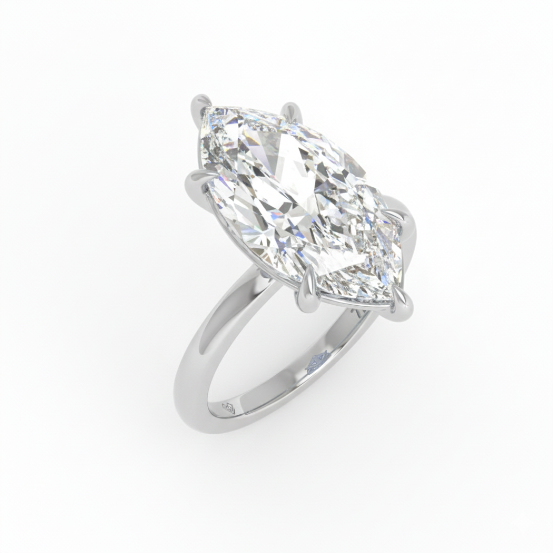 Noémie Solitaire Marquise Cut With Diamond Ring