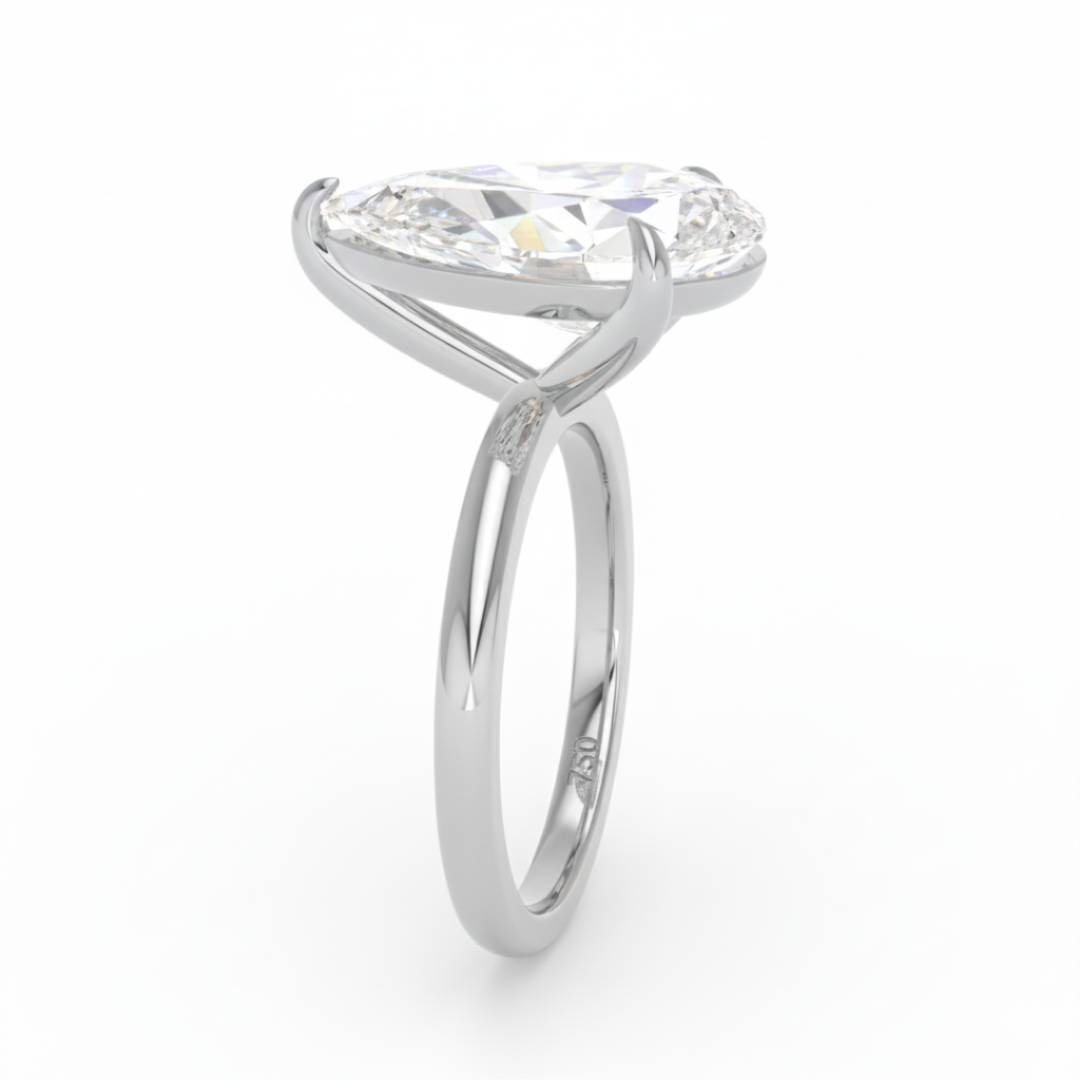 Noémie Solitaire Pear Cut With Diamond Engagement Ring