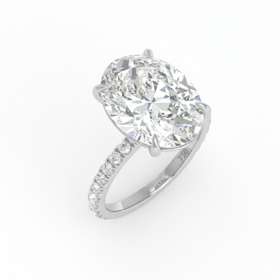 Abigail Oval With Diamond Band Engagement Ring