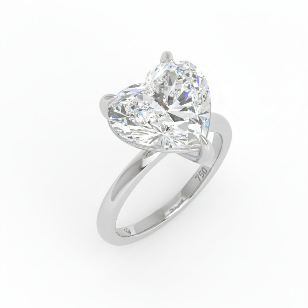Noémie Solitaire Heart Cut With Diamond Engagement Ring