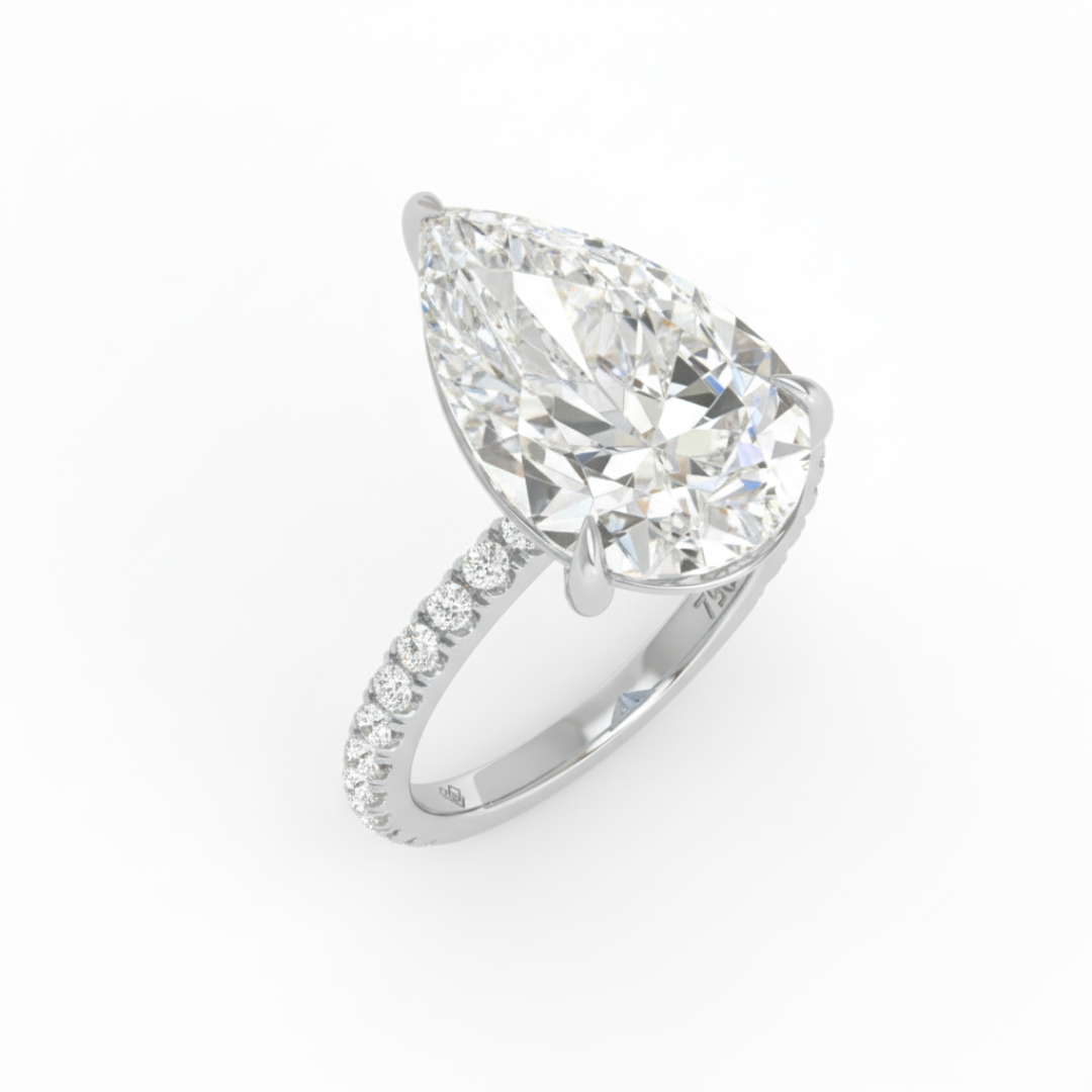 Abigail Pear With Diamond Band Engagement Ring