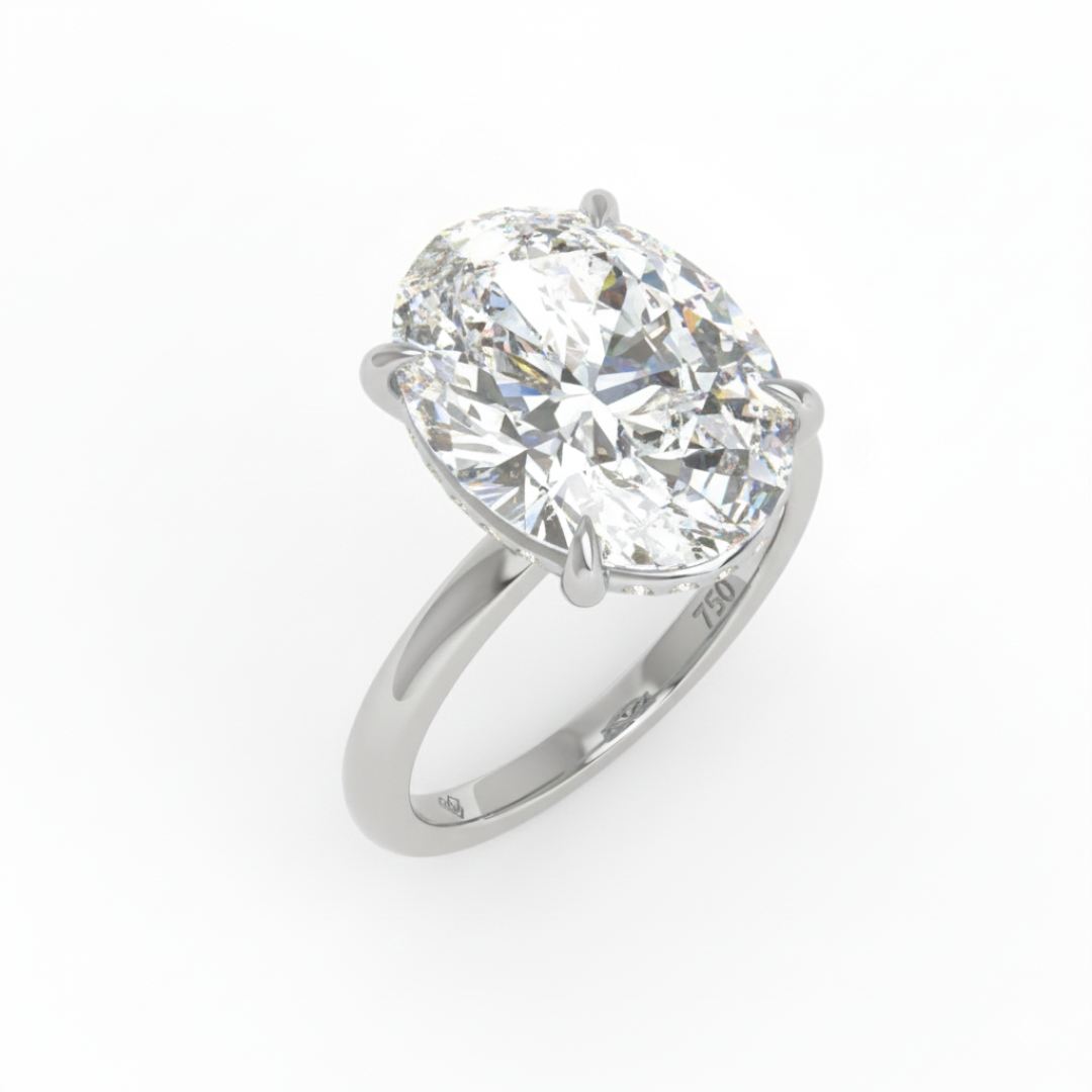 Léa Oval Cut Diamond With Hidden Halo Engagement Ring