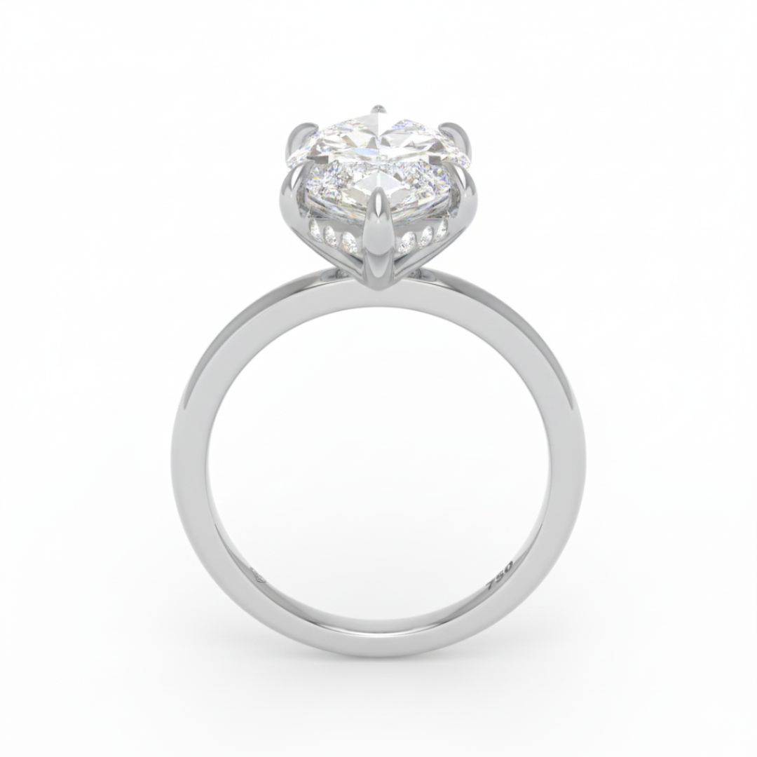 Léa Marquise Cut Diamond With Hidden Halo Engagement Ring