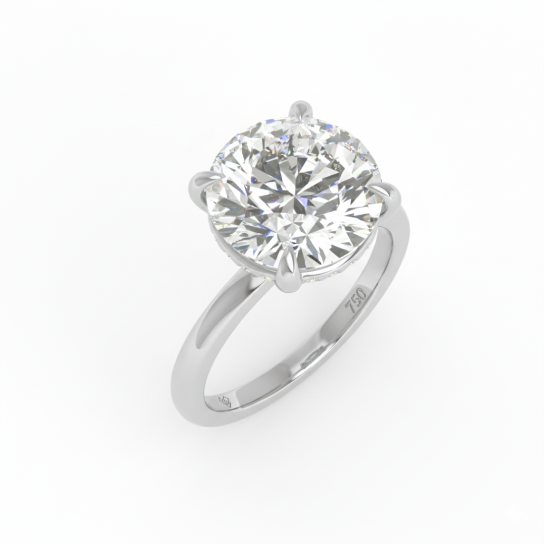 Léa Round Cut Diamond With Hidden Halo Engagement Ring