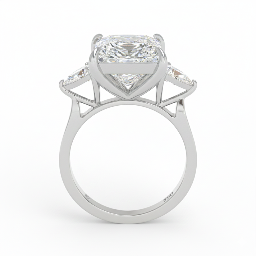 Sofia Princess Cut Diamond Engagement Ring With A Pear sides