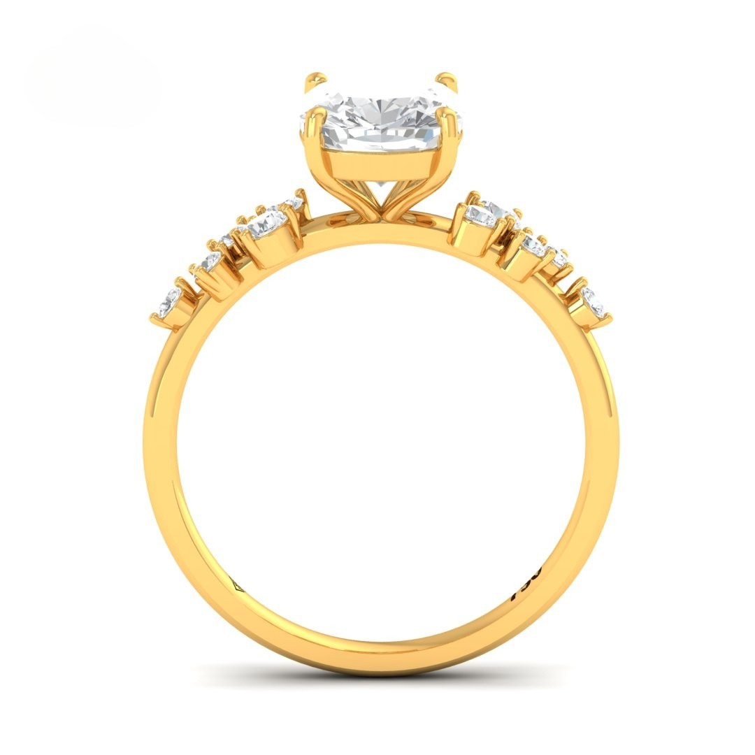 Layla Cushion Diamond Engagement Ring With Diamond Accent Band