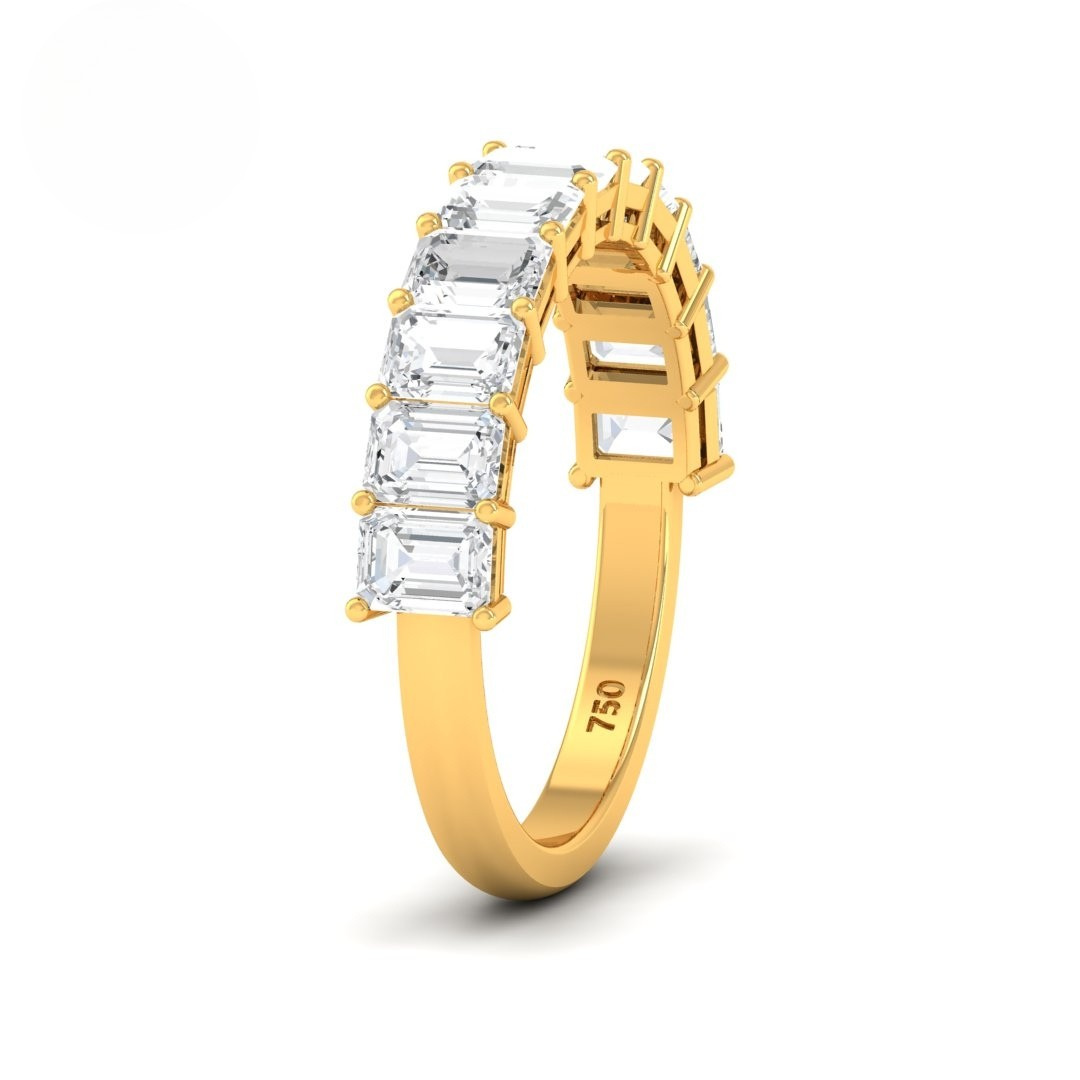 Helene Emerald cut Diamond Wedding Band