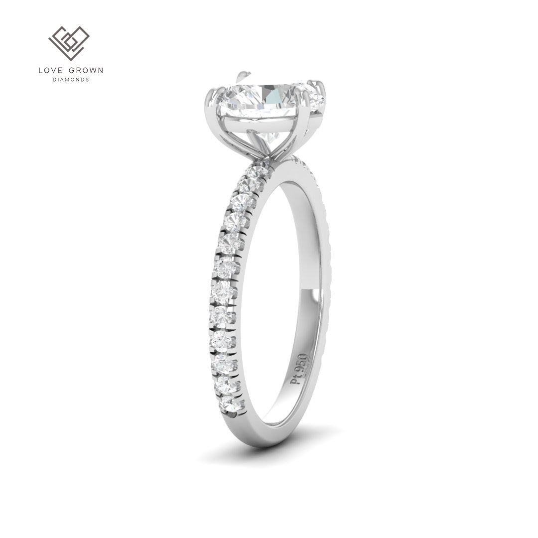 Abigail Heart With Diamond Band Engagement Ring