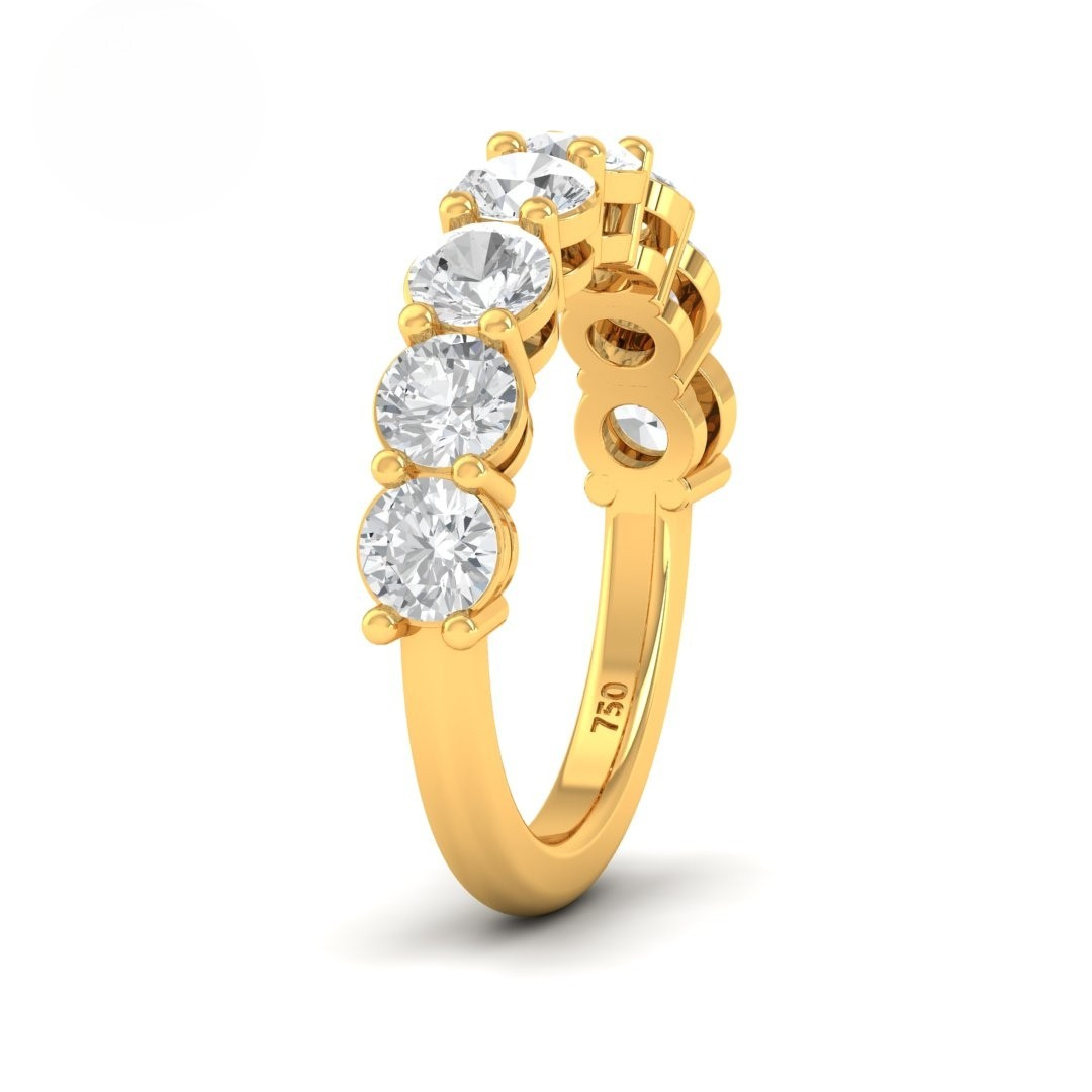 Eli Round cut wedding band 2.50 Ct